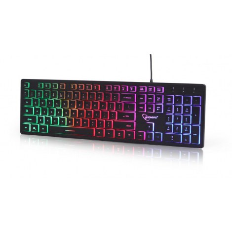 Gembird | ""Rainbow"" backlight multimedia keyboard | KB-UML-01 | Multimedia | Wired | US | Black | EN | 408 g | Numeric keypad